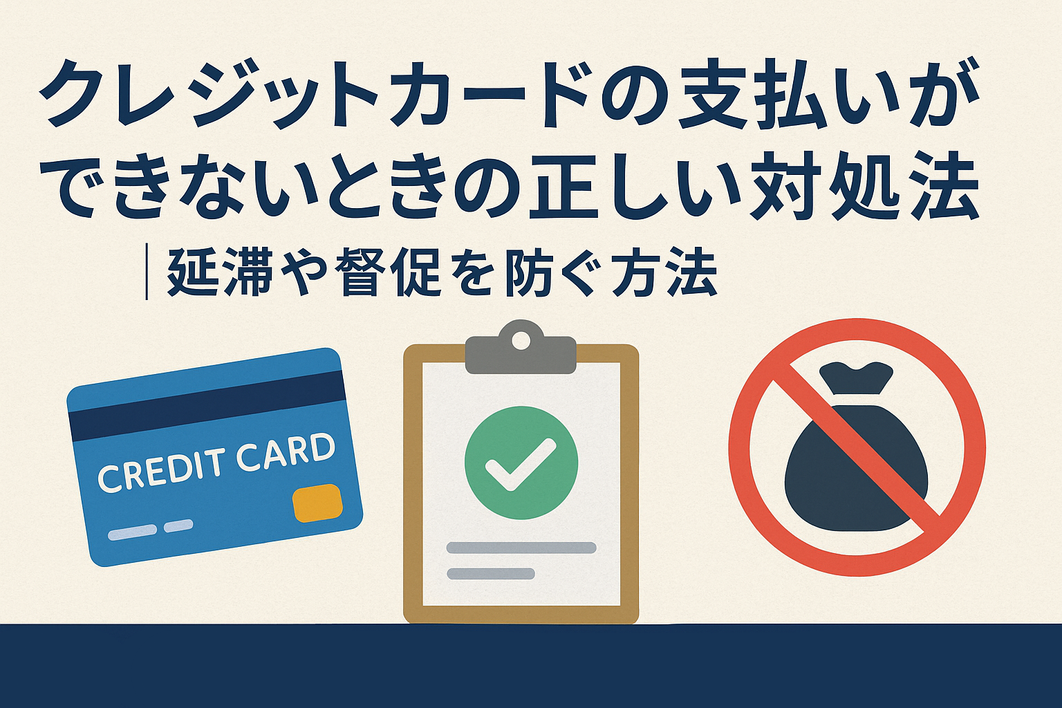 クレジットカードの支払いができないときの正しい対処法についての記事のアイキャッチ画像
