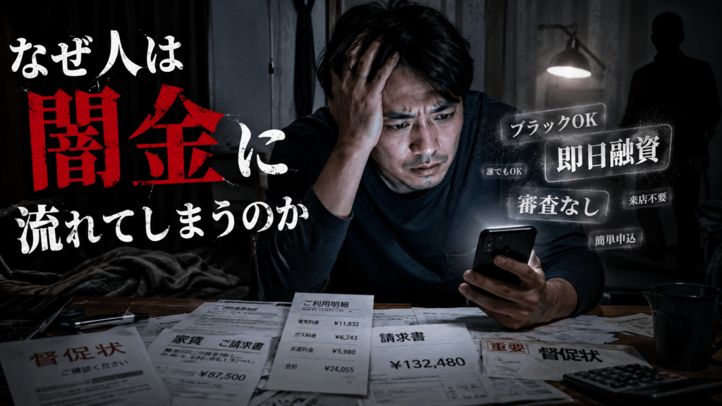 なぜ人は闇金に流れてしまうのか。それは国や政府が準備した制度の呼びかけの足りなさ、闇金以上のスピード感がないことから、闇金に流れてしまう。