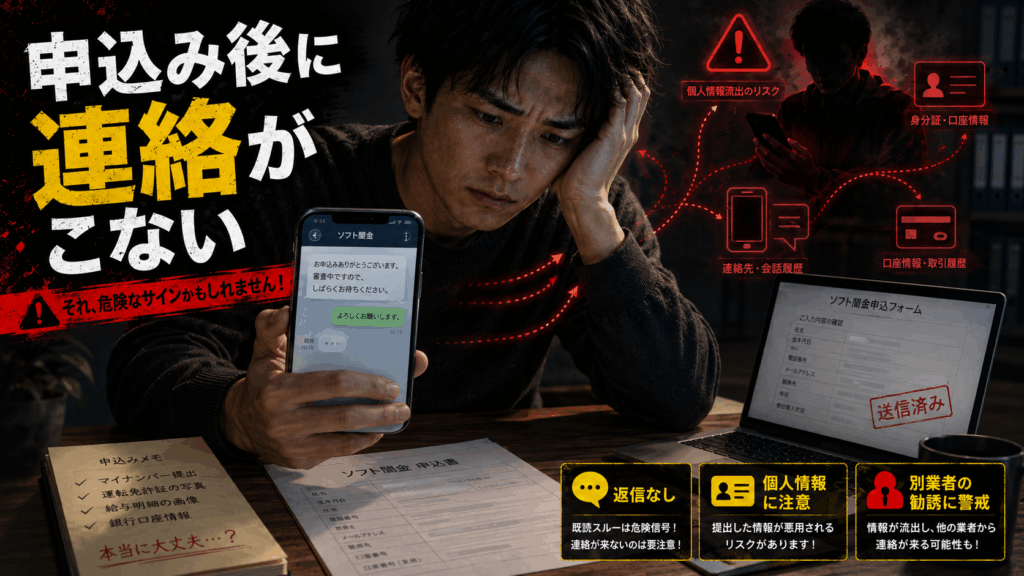 ソフト闇金に申し込みをしても連絡がこないことがあります。その状況を表現した画像。