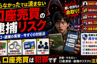 口座の売買は犯罪です。借金の返済の代わりに口座を闇金業者へ渡しても、実際は口座売買と同じ。渡した口座だけでなく、自身の既存の口座も凍結の恐れがあるので十分な注意が必要。