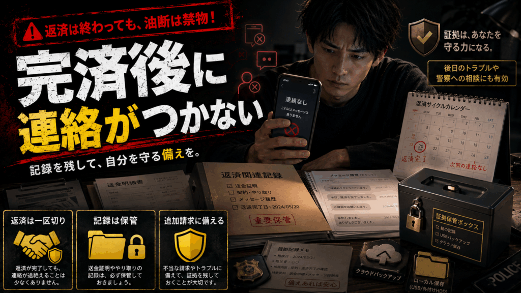 ソフト闇金を完済後に連絡が全くつかない時のイメージ画像。ソフト闇金を完済し返済が終わり、ソフト闇金と連絡がつかなくてもしばらくの間は油断しないように。