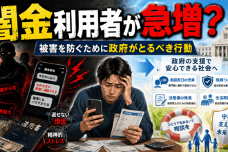 闇金利用者が減らない急増する理由は、簡単にブラックリストに登録されるから。政府も警察も闇金利用者を減らしたいのであれば公的支援などをもっと大々的にアピールすべきだし、ブラックリストに簡単にならない制度をつくるべき。