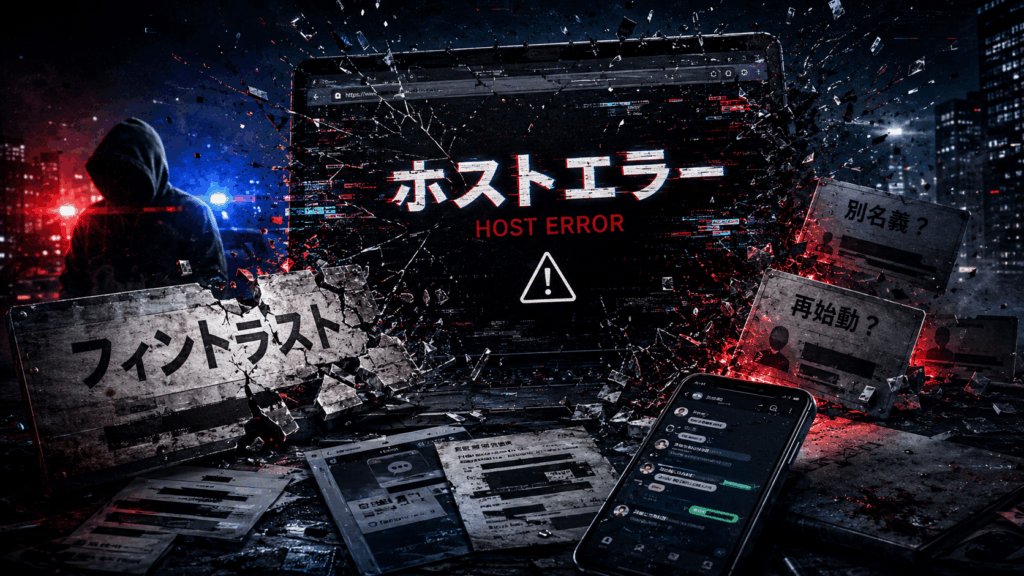ソフト闇金フィントラストのサイトが落ちている画像
