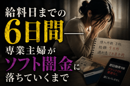 借金苦に沈む女性と金銭の影